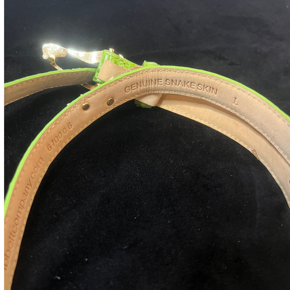 Women's Genuine Snakeskin Green Golf Belt XL NWT - Picture 3 of 7